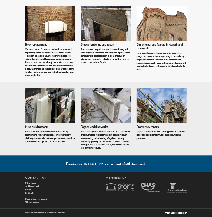 Lilstone Ltd restoration webpage