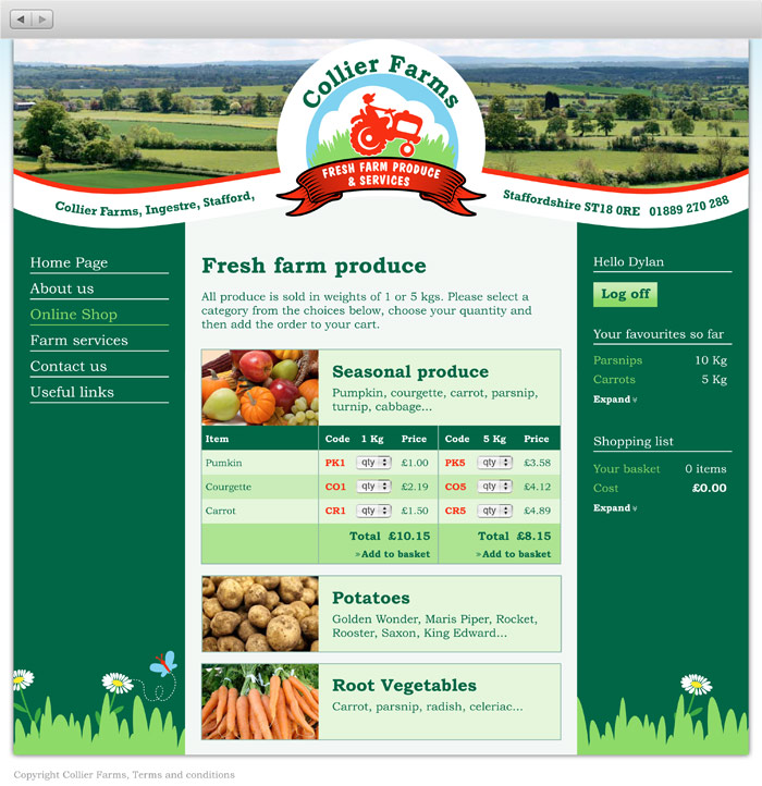 Collier Farms website