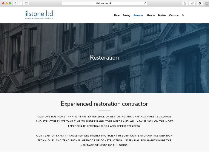 Lilstone Ltd restoration webpage